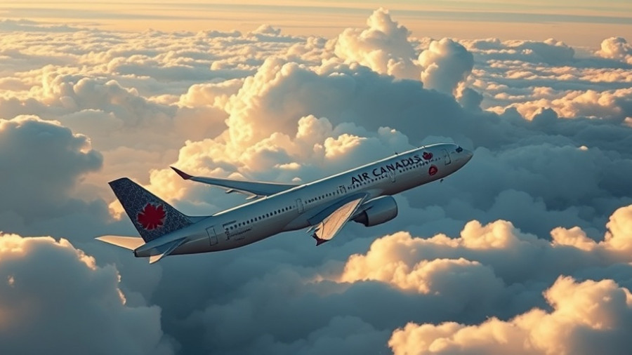 Air Canada flight soaring through clouds, symbolizing US flight expansion.