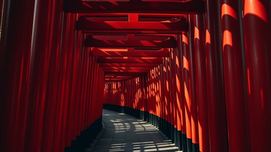 Red torii gate tunnel path in Kyoto, best time to visit