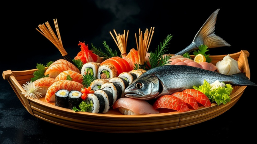 Lavish sushi platter showcasing Ume Japanese Cuisine.