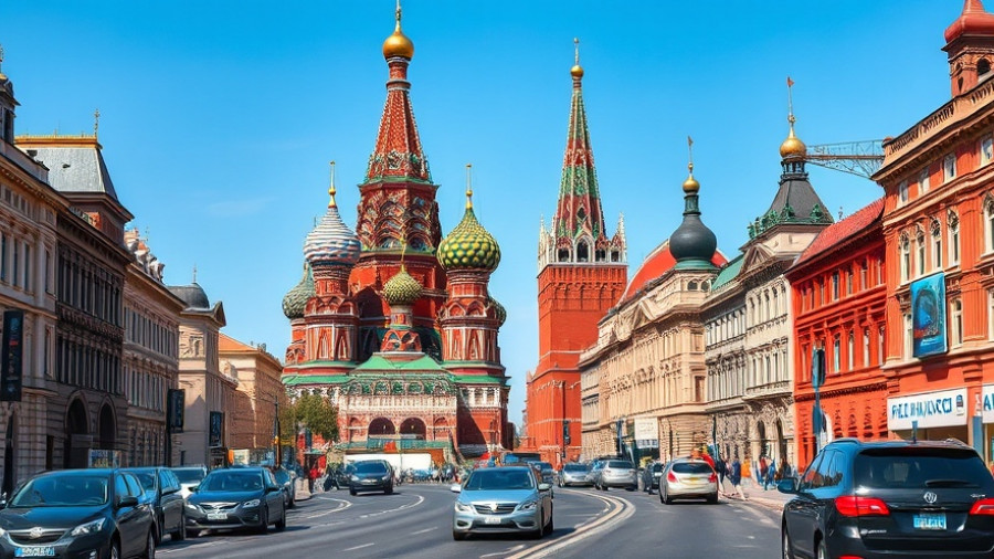 Russia travel guide 2025: St. Basil's Cathedral view from street.