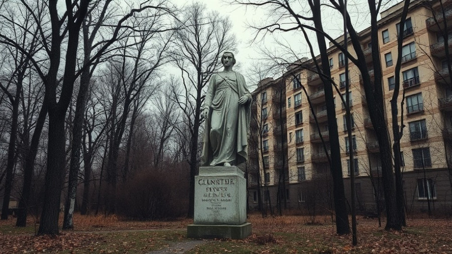 Weathered statue in South Ossetia park, 2025 travel inspiration