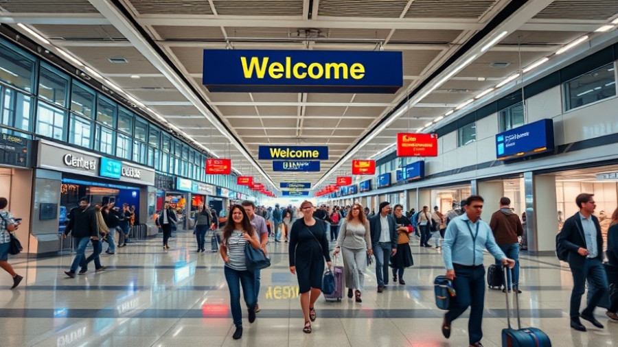Phoenix airport welcome sign illustrating arrival for Grand Canyon journey.