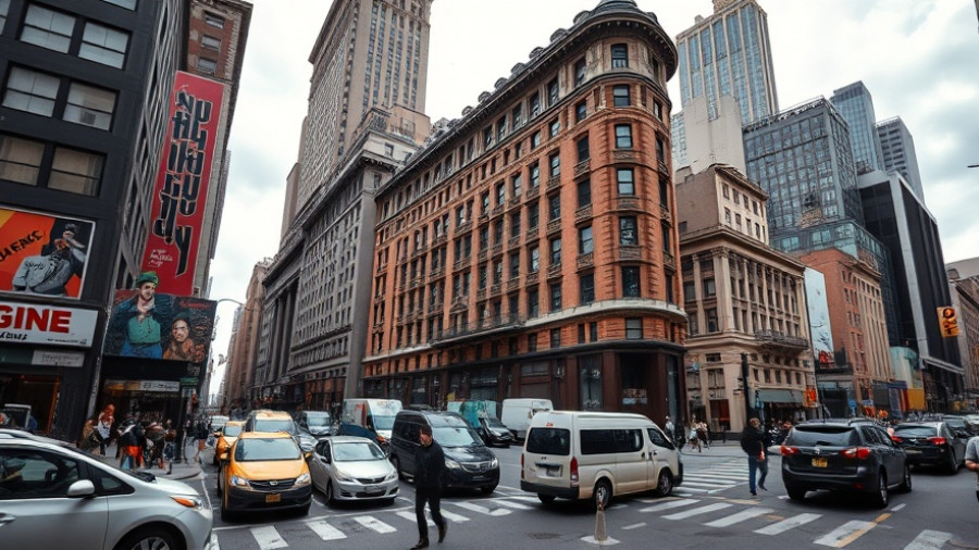 Iconic New York street scene with historic building, one day in New York.