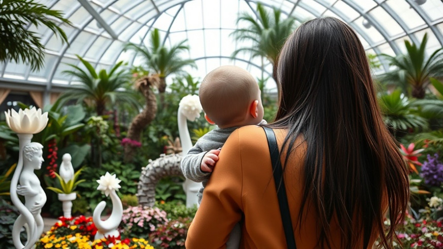 Mother and child exploring lush indoor gardens in Singapore family hotels.