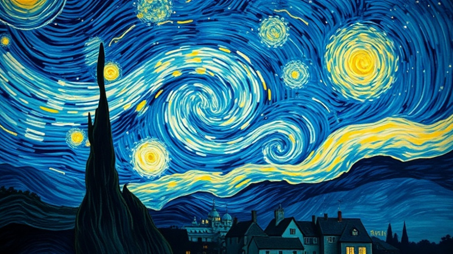 Starry Night painting evokes feelings to reduce stress museum visits.