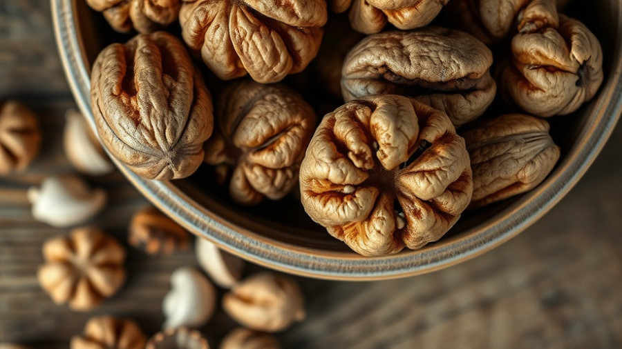 Close-up of walnuts in a bowl highlighting health benefits of walnuts.