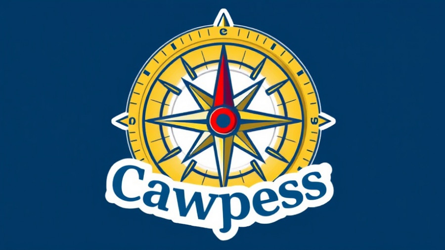 Logo with compass design and stylized text