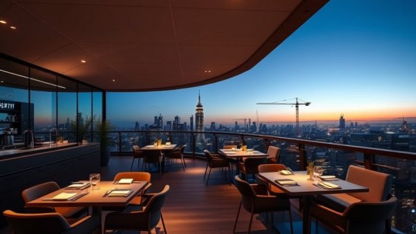 Elegant rooftop dining area at night for Chef Joe Jantraget Manila takeover