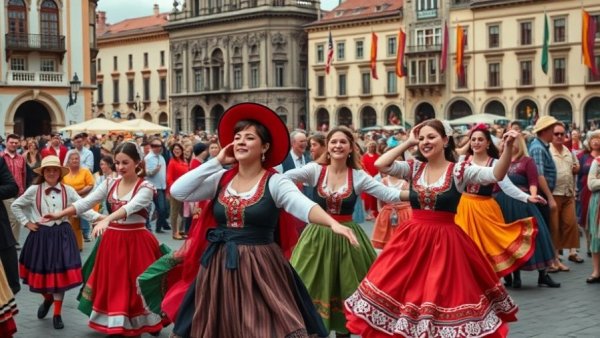 Ljubljanska vinska pot 2025 festival with traditional dancers.