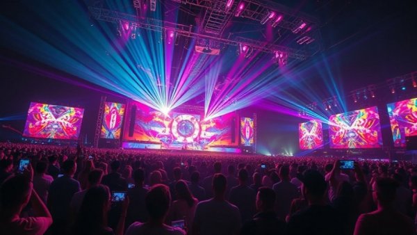 Vibrant scene at one of the best music festivals in the USA.