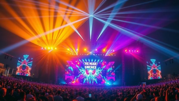 Vibrant scene at one of the best music festivals in the USA.