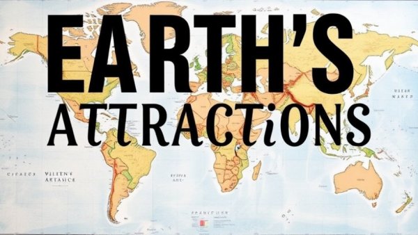 Earth's Attractions text on a map background.