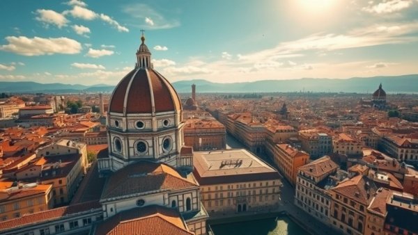 Aerial view of Florence, ideal for first-time European travelers.