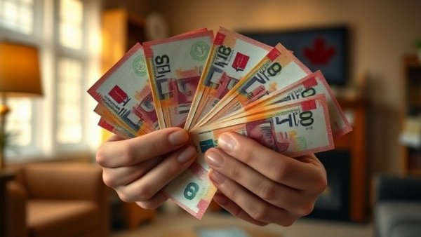 Hands holding Canadian banknotes related to Rexulti drug settlement Canada.