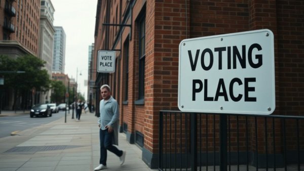Voting place sign in B.C. during election day, highlighting democratic process.