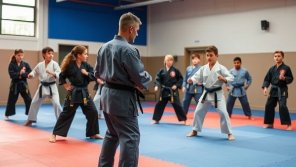 Children learning judo with instructor at Free Kids Judo Classes in Abbotsford.