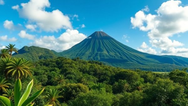 Majestic volcano framed by lush rainforest, perfect bucket list trip for 2026.