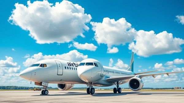 Aeroplan airBaltic partnership plane on tarmac under blue sky.