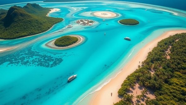 Aerial view of turquoise beach in Okinawa, showcasing things to do in Okinawa.