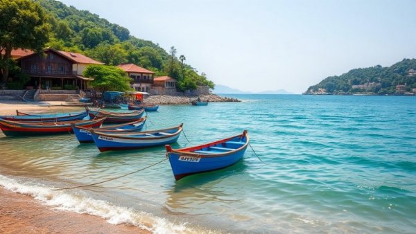 Coastal scene in Watamu with boats and clear water.