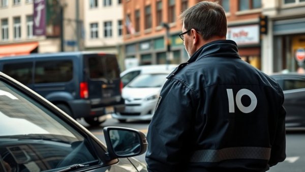 Investigator examines vehicle related to Surrey pedestrian death police vehicle incident.