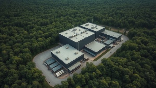 Aerial view of Lake City Studios Vancouver surrounded by greenery.