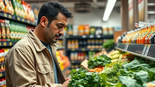 Man shopping for fresh produce in a grocery store, reflecting cost of living in British Columbia 2026.