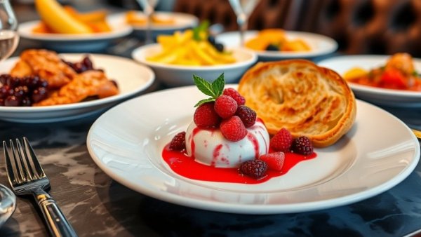 Hilton Dine Like a Member dessert spread on elegant table.