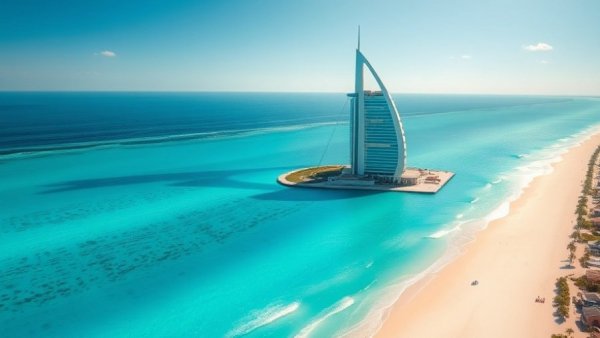 Iconic hotel and beach in Dubai for February half term family destinations.