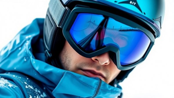 Close-up of a skier geared up for spring skiing in Europe.