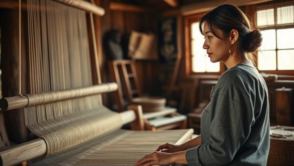 Len Cabili observing weaving, showcasing work-life balance