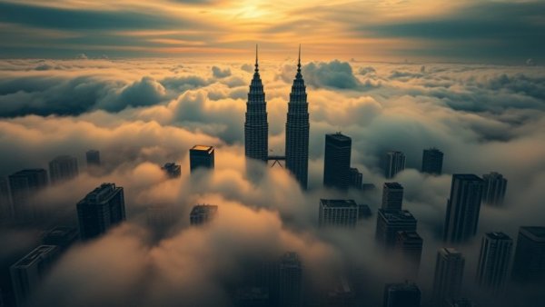 Dramatic view of Kuala Lumpur's skyline for Malaysia Travel Guide.