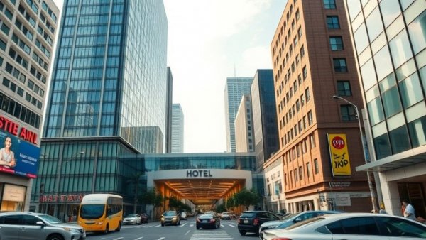 Vancouver hotel tower with modern design on Granville.
