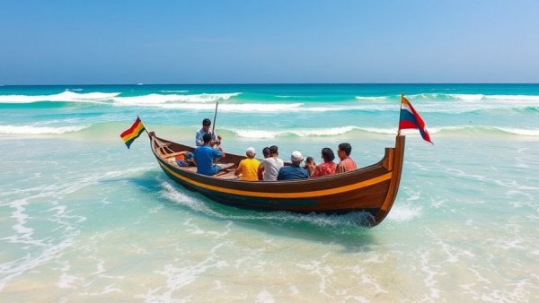 Traditional boat in Watamu, Kenya offering travel experiences along the coast.