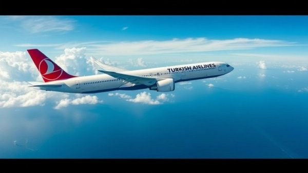 Turkish Airlines airplane relaunches Tirana flights, clear sky journey.