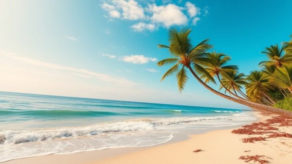 Corn Islands travel guide: scenic tropical beach with palm trees.