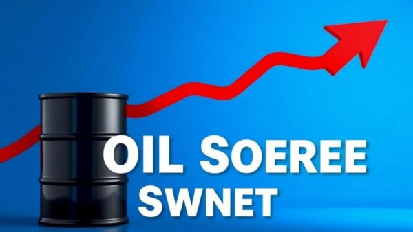 Black oil barrels with rising red arrow, symbolizing 8 million barrel oil gap.