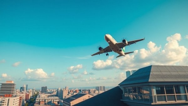 ATR services Udhampur airplane above modern building rooftop