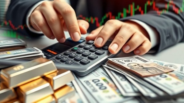 Silver investment during market crash with calculator and silver bars.