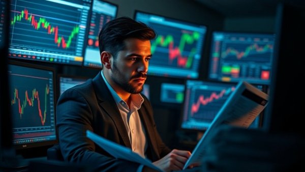 Investing in healthcare stock analysis in modern office.