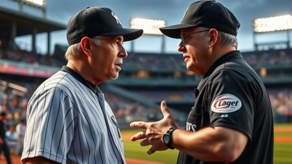Blue Jays manager intensely arguing with umpire during a game.