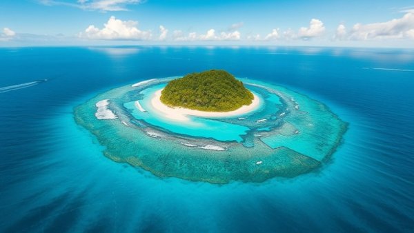 Aerial view of Medjumbe Island in Mozambique, surrounded by turquoise ocean.