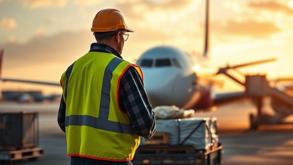 Airport worker loading cargo for Southwest Airlines Santa Rosa Service