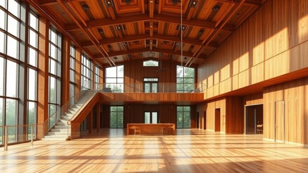 Modern interior of Netflix new animation studio in Vancouver with wood accents.