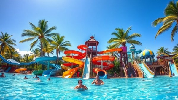 Visitors enjoying Aquaria Calatagan Batangas with slides and pools.
