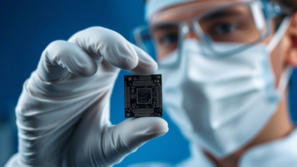 Scientist examining microchip for SpaceX Intel collaboration