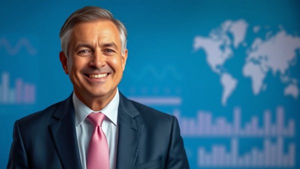 Professional man smiling on a blue studio set, discussing Kevin Warsh Federal Reserve wealth.