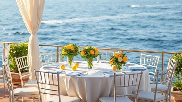 Sorrento wedding planning: elegant seaside table with lemons.