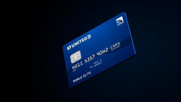 Blue United MileagePlus Neo World Elite Mastercard credit cards floating.