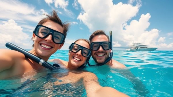 Snorkeling in Cozumel is one of the best things to do, featuring smiling snorkelers in clear waters.